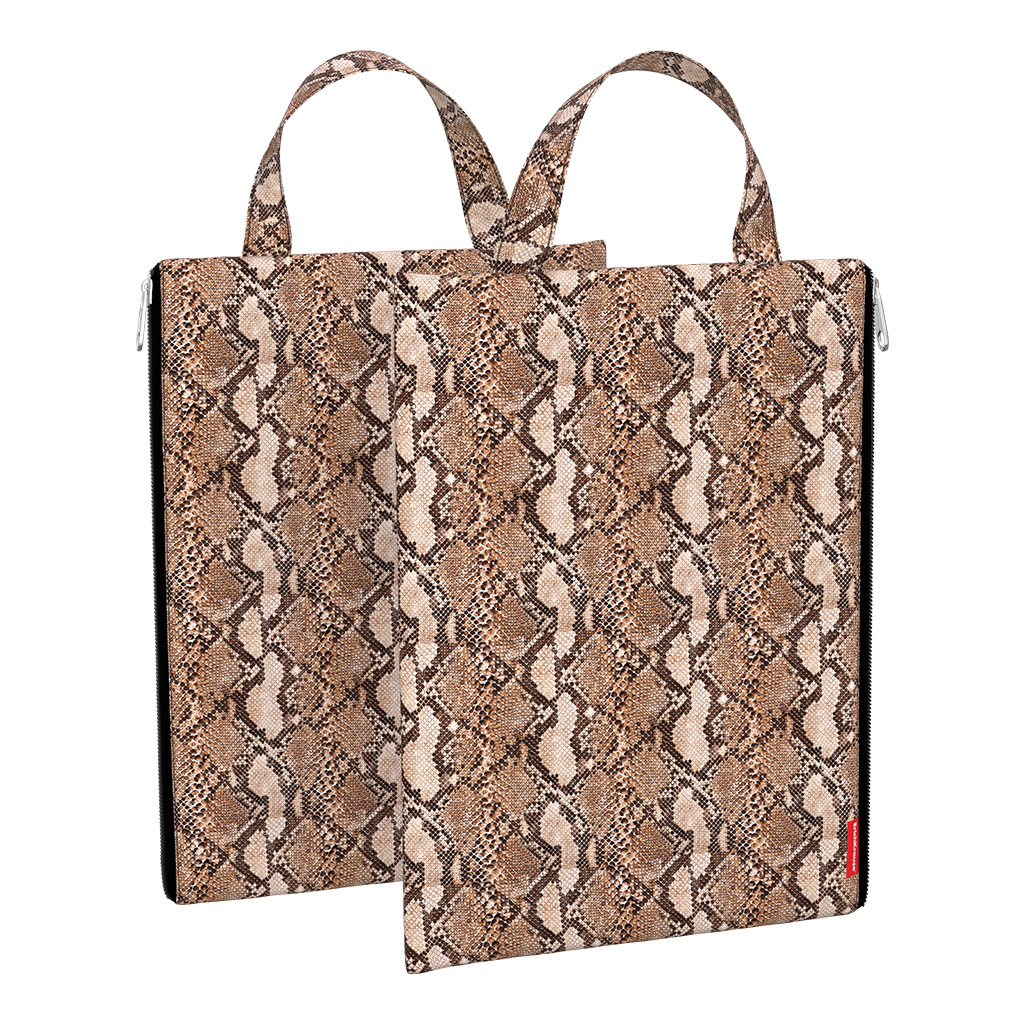 Папка текстильная на молнии, вертикальная ErichKrause® с ручкой Python Print, A4