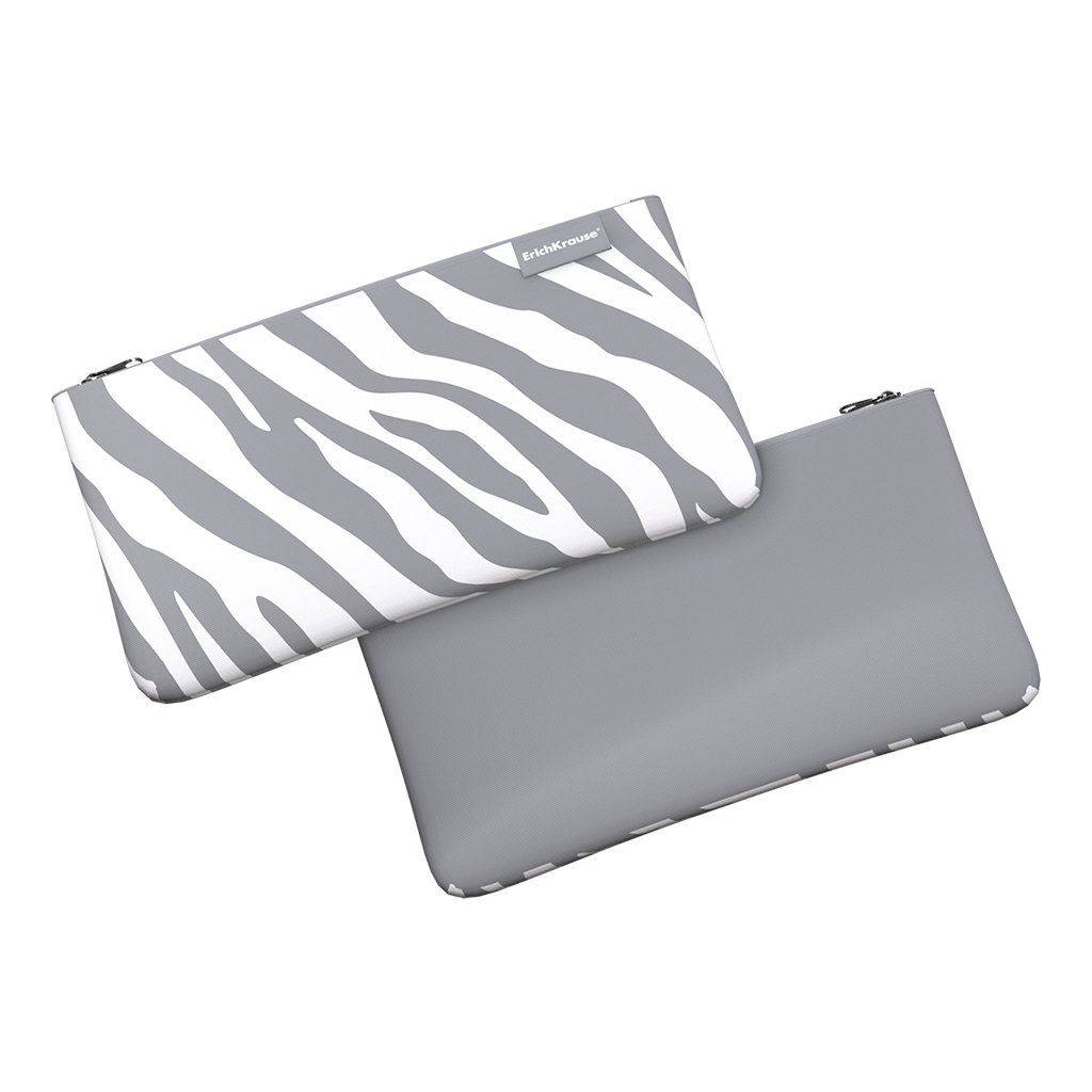Пенал конверт ErichKrause Light 220×120мм Light Grey Zebra